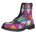 Triangle Bohemian Mandala Pattern Print Lace-Up Boots