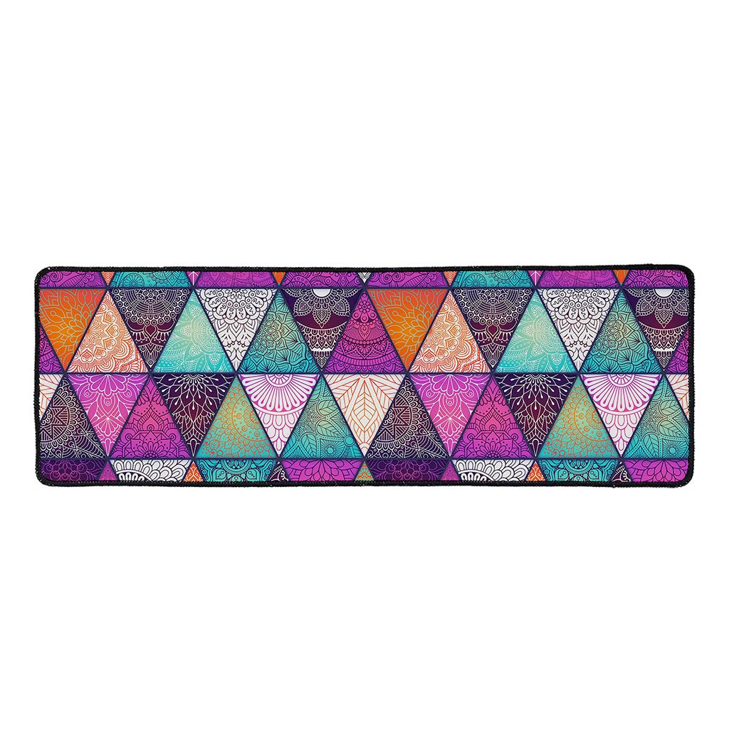 Triangle Bohemian Mandala Pattern Print Long Kitchen Mat