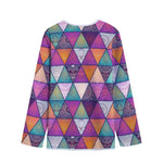 Triangle Bohemian Mandala Pattern Print Long Sleeve Short Coat