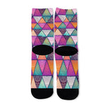Triangle Bohemian Mandala Pattern Print Long Socks