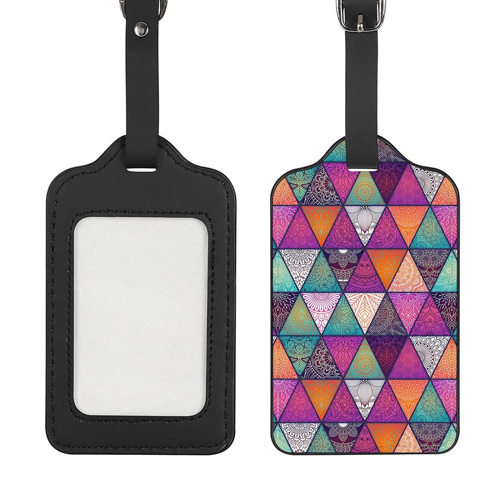 Triangle Bohemian Mandala Pattern Print Luggage Tag