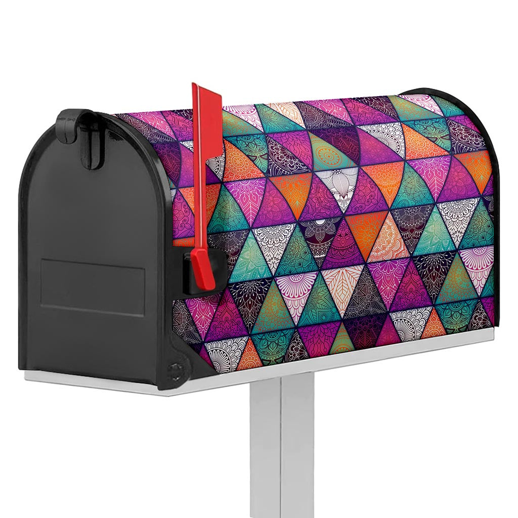 Triangle Bohemian Mandala Pattern Print Mailbox Cover
