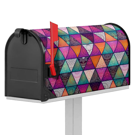 Triangle Bohemian Mandala Pattern Print Mailbox Cover