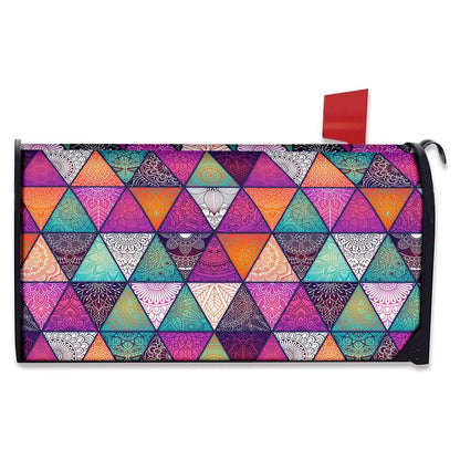 Triangle Bohemian Mandala Pattern Print Mailbox Cover