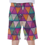Triangle Bohemian Mandala Pattern Print Men's Beach Shorts