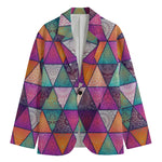 Triangle Bohemian Mandala Pattern Print Men's Blazer