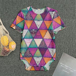 Triangle Bohemian Mandala Pattern Print Men's Bodysuit