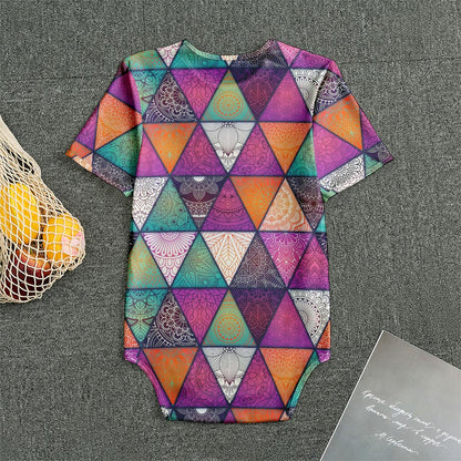 Triangle Bohemian Mandala Pattern Print Men's Bodysuit