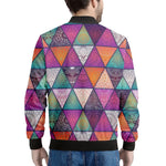 Triangle Bohemian Mandala Pattern Print Men's Bomber Jacket
