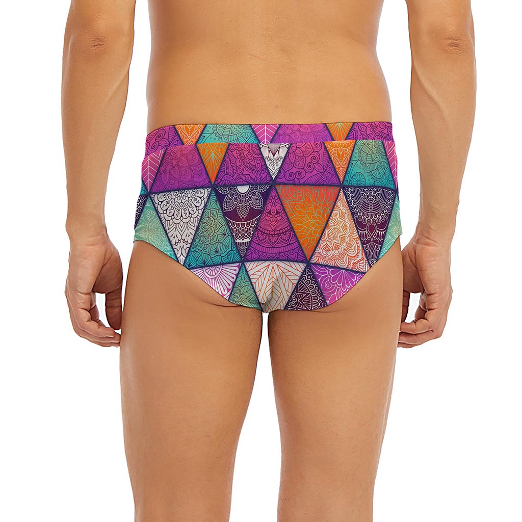 Triangle Bohemian Mandala Pattern Print Men's Briefs