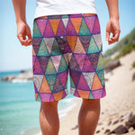 Triangle Bohemian Mandala Pattern Print Men's Cargo Shorts