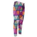 Triangle Bohemian Mandala Pattern Print Men's Compression Pants