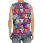 Triangle Bohemian Mandala Pattern Print Men's Fitness Tank Top
