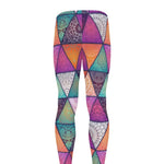 Triangle Bohemian Mandala Pattern Print Men's leggings