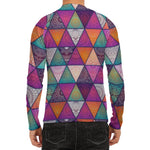 Triangle Bohemian Mandala Pattern Print Men's Long Sleeve Rash Guard