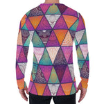 Triangle Bohemian Mandala Pattern Print Men's Long Sleeve T-Shirt