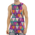 Triangle Bohemian Mandala Pattern Print Men's Muscle Tank Top