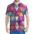Triangle Bohemian Mandala Pattern Print Men's Polo Shirt
