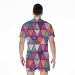 Triangle Bohemian Mandala Pattern Print Men's Rompers