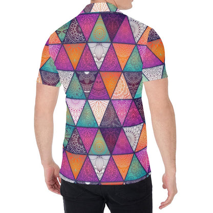Triangle Bohemian Mandala Pattern Print Men's Shirt