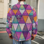 Triangle Bohemian Mandala Pattern Print Men's Shirt Jacket
