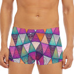 Triangle Bohemian Mandala Pattern Print Men's Short Boxer Briefs