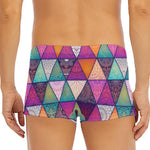 Triangle Bohemian Mandala Pattern Print Men's Short Boxer Briefs