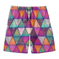Triangle Bohemian Mandala Pattern Print Men's Swim Trunks