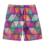 Triangle Bohemian Mandala Pattern Print Men's Swim Trunks