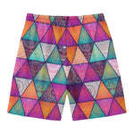 Triangle Bohemian Mandala Pattern Print Men's Swim Trunks