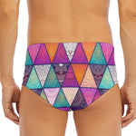 Triangle Bohemian Mandala Pattern Print Men's Triangle Swim Briefs
