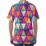 Triangle Bohemian Mandala Pattern Print Men's Velvet T-Shirt