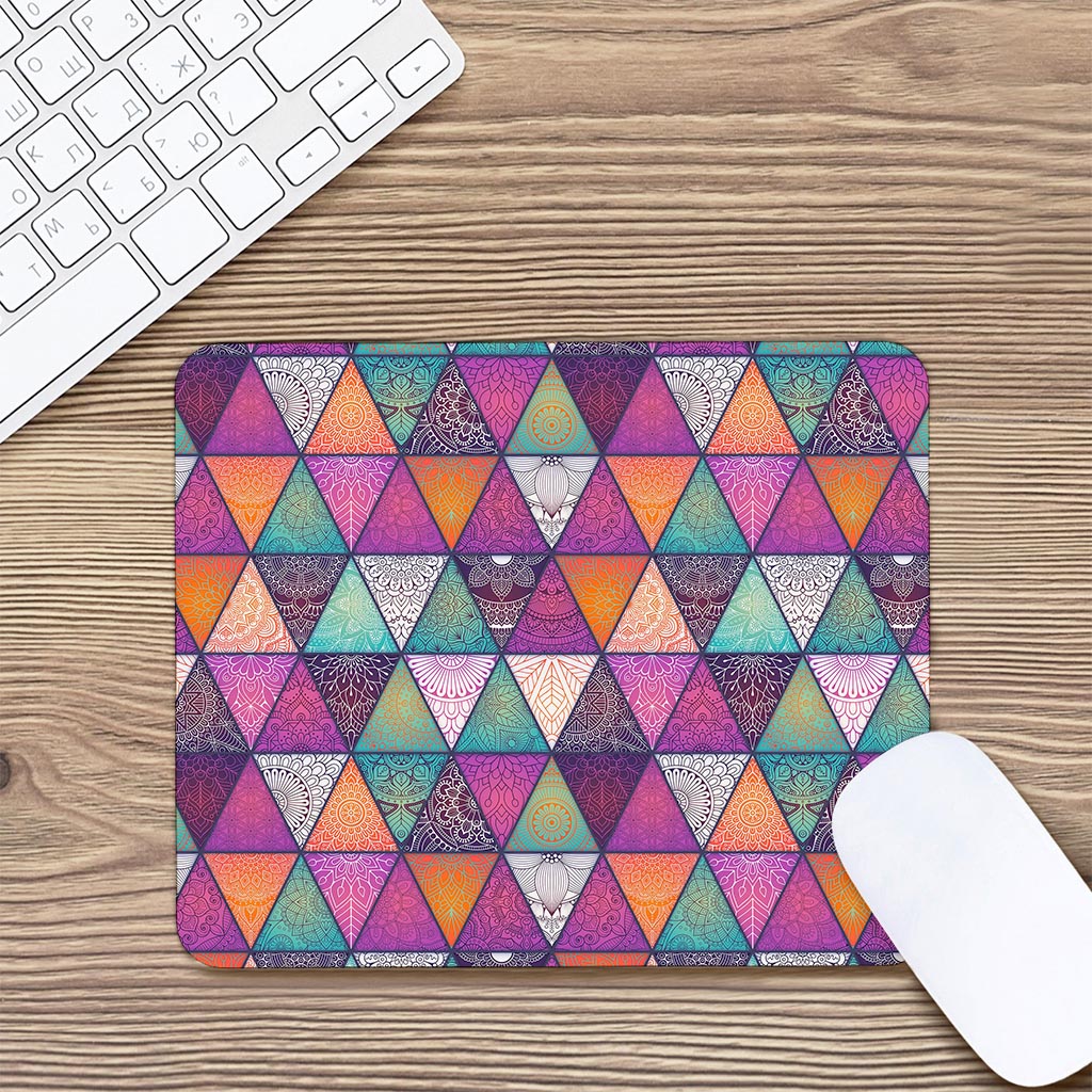 Triangle Bohemian Mandala Pattern Print Mouse Pad