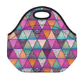 Triangle Bohemian Mandala Pattern Print Neoprene Lunch Bag