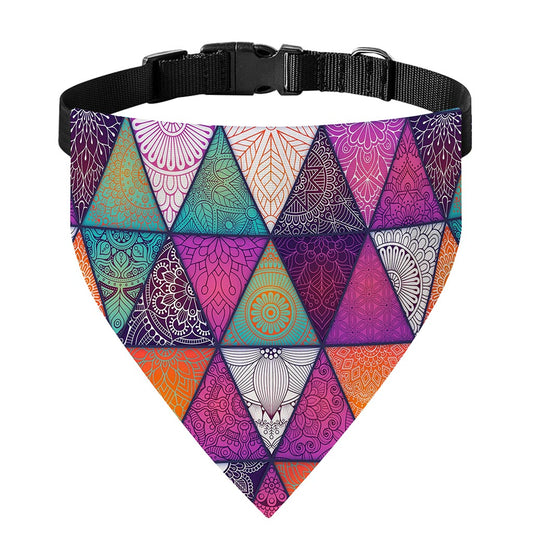Triangle Bohemian Mandala Pattern Print Over The Collar Dog Bandana