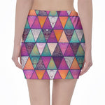 Triangle Bohemian Mandala Pattern Print Pencil Mini Skirt