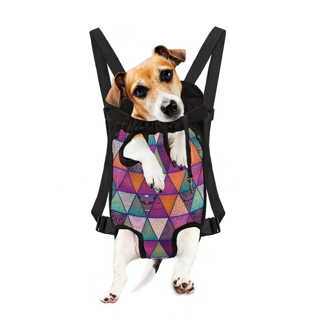 Triangle Bohemian Mandala Pattern Print Pet Carrier Backpack