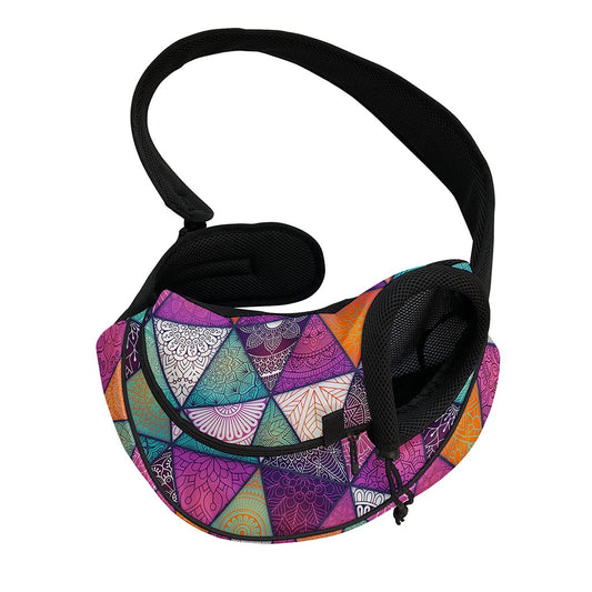 Triangle Bohemian Mandala Pattern Print Pet Sling Carrier
