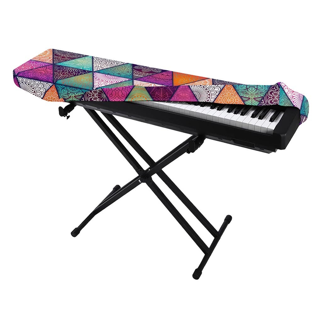Triangle Bohemian Mandala Pattern Print Piano Keyboard Cover