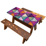 Triangle Bohemian Mandala Pattern Print Picnic Table Cover