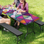 Triangle Bohemian Mandala Pattern Print Picnic Table Cover