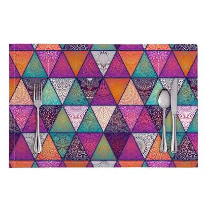 Triangle Bohemian Mandala Pattern Print Placemat