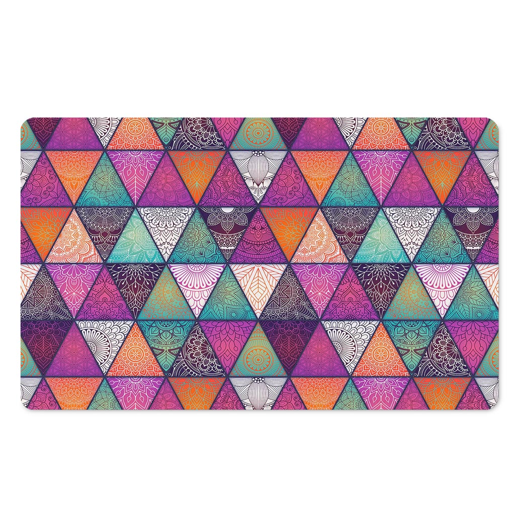 Triangle Bohemian Mandala Pattern Print Polyester Doormat