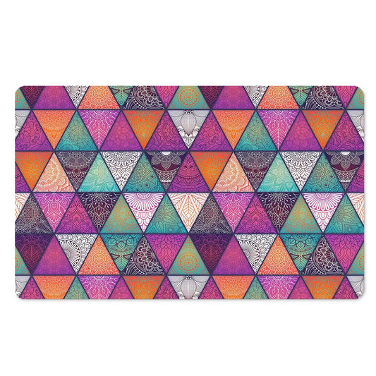 Triangle Bohemian Mandala Pattern Print Polyester Doormat