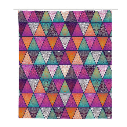 Triangle Bohemian Mandala Pattern Print Polyester Shower Curtain