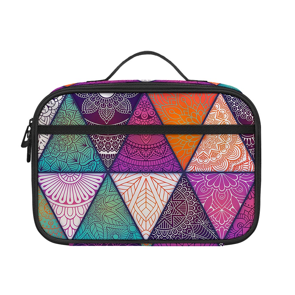Triangle Bohemian Mandala Pattern Print Portable Lunch Bag