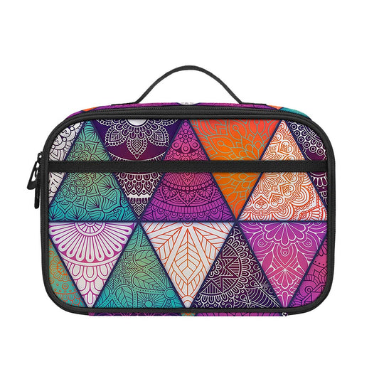 Triangle Bohemian Mandala Pattern Print Portable Lunch Bag