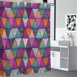Triangle Bohemian Mandala Pattern Print Premium Shower Curtain