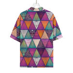 Triangle Bohemian Mandala Pattern Print Rayon Hawaiian Shirt