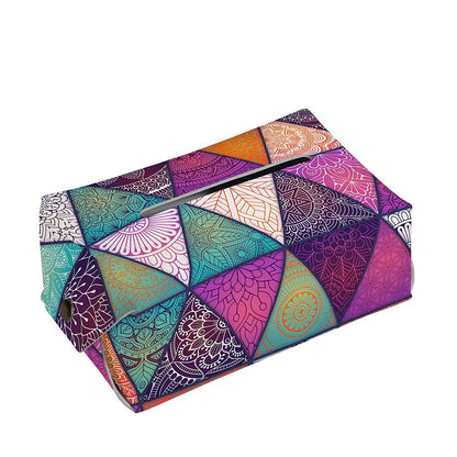 Triangle Bohemian Mandala Pattern Print Rectangle Tissue Box Cover